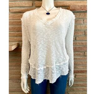 We The Free Raw Edge Rustic Cotton Sweater